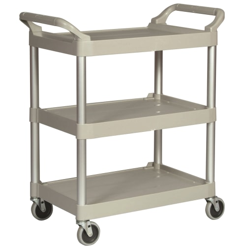 Rubbermaid Service Utility Cart with 4 Inch Swivel Casters, Platinum